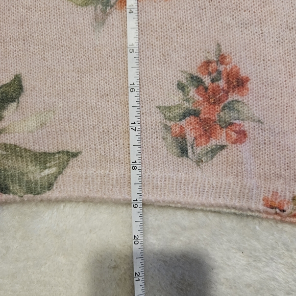 NEW Anthropologie Pink Knit Sweater Size XS Floral Cottagecore Feminine Bohemian - Picture 9 of 11